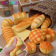 Y97 Pretend Play Squishy Squeeze Toy Bread Shape Medium Mini Cake Kitchen Food Toys for Girls 2-6 Years Toddler Kids