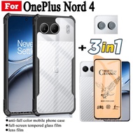 3 in 1 OnePlus Nord 4 Shockproof Phone Case for OnePlus Nord4 Ceramic Frosted Film+Camera Lens Film