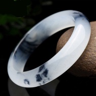 Black Blue White Jade Bracelet Gobi Jade Black White Ice Floating Flower Ladies Jade Bracelet Quartz