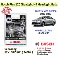 Vios NCP150 NON-Projector H/L~2 Pcs/1 Pair 3400K 12V H4 BOSCH Plus 120 Gigalight Mentol Lampu Depan 