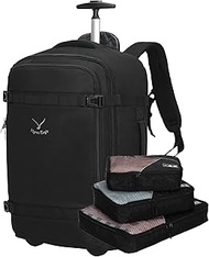 Rolling Backpack 42L Backpack with Wheels Airline Approved Carry on Luggage Laptop Travel Backpack f