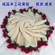 Rose Bouquet Blanket Finished Hand-Knitted Wool Blanket Ball Crochet Flower Blanket Flower Crochet B