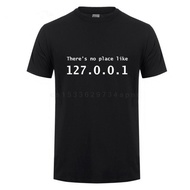 2024 Funny IP Address T Shirt Men Summer Short Sleeve Cotton There's No Place Like 127.0.0.1 Compute