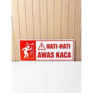 YS Acrylic Sign Sticker Beware of Beware of Glass Sticker Acrylic/Sign uk22x9