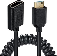 8K HDMI to Mini HDMI Cable 2.1 Version, MOTONG Coiled Gold-Plated Mini HDMI Type C to HDMI Male to F