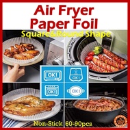 60-90 PCS ROUND AND SQUARE AIRFRYER PAPER / PAPERFOIL PARCHMENT FOR COOKING/AIRFRYER LINER