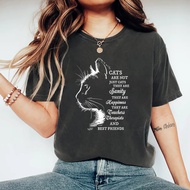 Cat Lover T-Shirt Feline Therapy T Shirt Women Short Sleeve T-shirts Inspirational Cat Quote Tee Cat