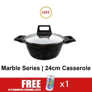 La gourmet Shogun Senjo Marble Series 24cm Non-Stick Casserole With Lid