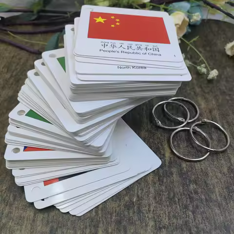 118 Countries World Flag Flag Cards Sheets Baby Enlightenment Early Educational Toys Cognitive Card 