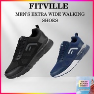 [FitVille] Extra Wide Men's Walking Shoes - 2E/4E, Casual Sneakers for Running, Training, and Gym - 