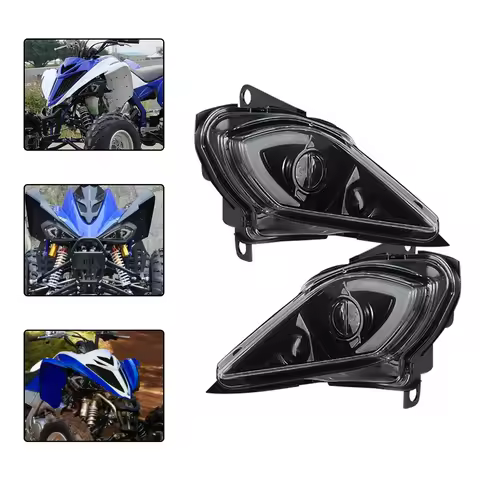 Pair DRL Headlights for Yamaha Raptor 700 700R YFZ450 YFZ450R YFZ450X Wolverine 450 350 H4 Headlamp
