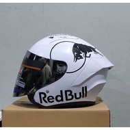 Redbull White Black Single Visor Half Face Helmet SNI Priest KBR KYT leopard