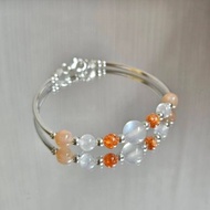 月光馬卡龍系列 s925純銀 太陽石 月光石 橙月光手鍊 | 手作手鍊