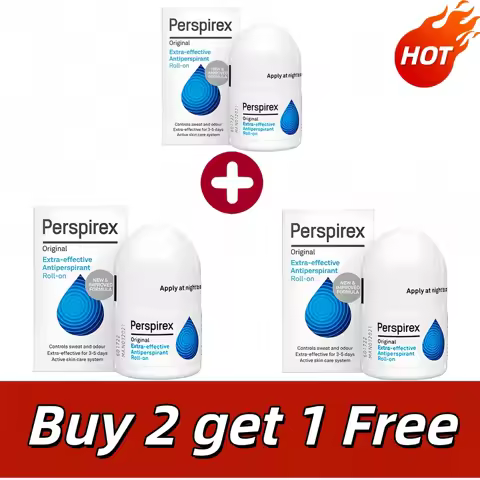 3pcs PERSPIREX Perspirex Sweat Deodorant Roll-on Quick Dry Portable 24H Odorless Sweat Control Natur