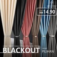 Langsir 80% Blackout - 95% Blackout 3D Corak Amboss Curtain UV Protect Curtain SiapJahit Hook / Ring