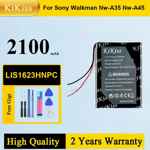 KiKiss Battery LIS1623HNPC 2100mAh For Sony For Walkman NW-A47 NW-A55 NW-A105 NW-A106 NW-A56 NW-A57 