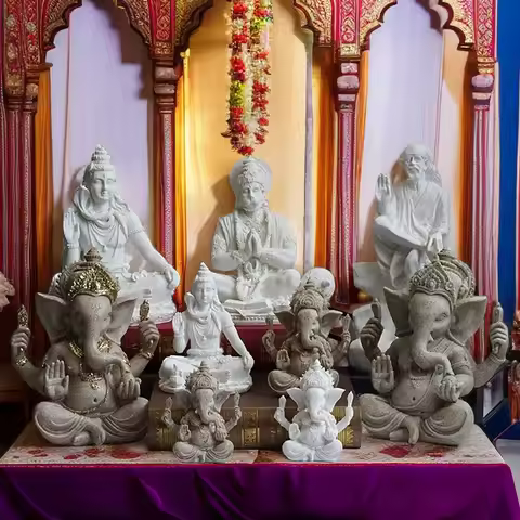 Vilead Resin Indian Ganesha Shiva God Statue Sai Baba Shirdi Sculpture Lord Hanuman Hindu Buddha Rel