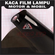 NEW Kaca Film Lampu Motor Mobil Stiker Lampu Transparan Warna Hitam