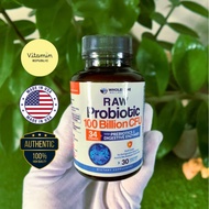 RAW Probiotic (100 Billion CFU-30 capsules) by Wholesome Wellness Probiotics