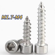 [XNY] 304 Stainless Steel Hexagon Socket Self-Tapping Screw Cup Head Audio Horn Pointed Tail Screw Small Screw M1.7/M2/M2.3/M2.5/M3/M3.5/M4