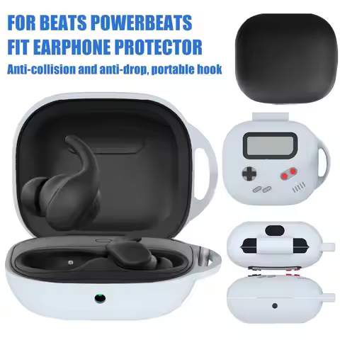 Protective Case for Beats Powerbeats Fit Soft Silicone Wireless Earphone Covers with Hook for Beats 