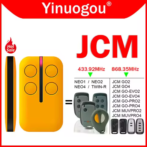 JCM GO PRO EVO MUVPRO 2 4 868MHz Remote Control JCM NEO1 NEO2 NEO4 TWIN-R 433MHz Garage Door Remote 