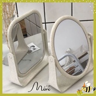 TABLE MIRROR 2 IMPORTED ITEMS - Rotating Face Desk Makeup Mirror Made of Durable Barley Material
