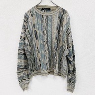 90年代古著Protege COOGI 風格腈綸針織毛衣，3D 立體針織，全身印花，顏色，尺寸 2XL