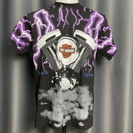 เสื้อยืดHarley-Davidson สายฟ้า สไตล์วินเทจ สกรีนทั้งตัว OVP