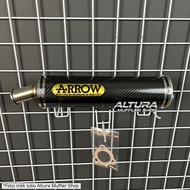 Knalpot Satria 2 tak Lumba Hiu ARROW Stainless Samping Silencer Carbon Kenalpot Motor