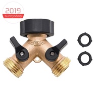 Brass 2-Way Garden Tap Splitter Irrigation Valve Water Splitter