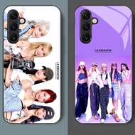 LE SSERAFIM 01 Glass Phone Case For Samsung Galaxy A55 A54 A35 A36 A14 A53 A15 A34 A25 A06 A05 A05S 