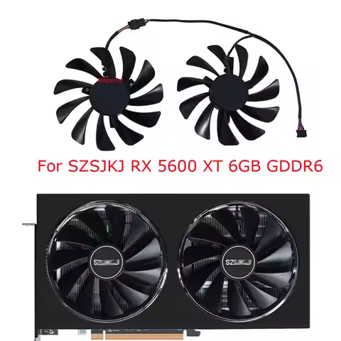 VGA Cooler GPU Video Card Fan For SZSJKJ RX 5600 XT RX5600XT 6GB,For AIBOMAN RX5700XT 8GB GDDR6,2Pcs