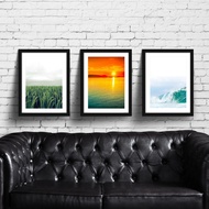 30X40CM ART PRINTS WITH FRAMES (FENG SHUI A) SET OF 3 Wall Decoration Poster