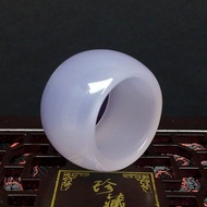 Vòng ngón agate tự nhiên Nhẫn chalcedony trắng nhẫn jade chiếc nhẫn agate Delicate quà