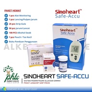 Paket Lengkap Sinoheart By Sinocare Alat+Lancet+Strip Gula Isi 25 l Alat Tes Gula Darah (25 Strip)