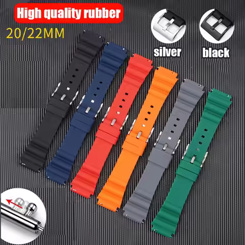 20mm 22mm Silicone Watch Band For Rolex SUBMARINER Waterproof Diving Bracelet For Seiko SKX007 SRP77