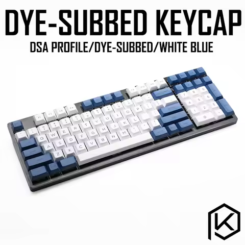 dsa white blue colorway Dye Sub Keycap Set PBT plastic for keyboard gh60 xd60 xd84 cospad tada68 rs9