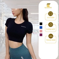 High quality QC women's crop top gym yoga shirt gym shirt yoga top