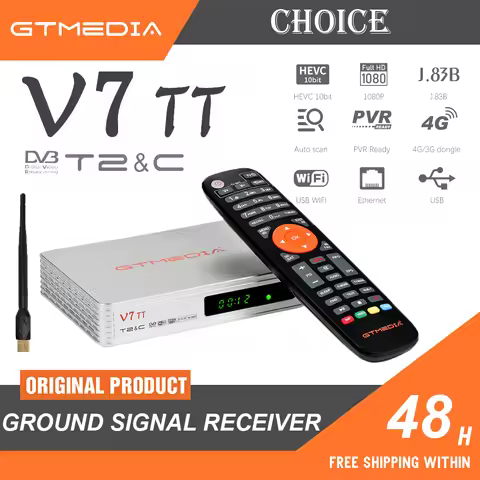 GTMEDIA V7 TT DVB-T/T2 Ground signal receiver DVB-C/J.83B 1080P Full HD Support H.265 HEVC 10bit USB