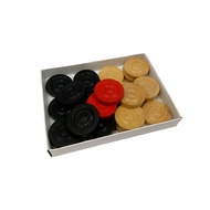 Carrom Men Wood Classic 24 pcs | Buah Carrom Kayu | Carrom Accessories