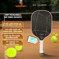 Genuine Six Zero Quartz Pickleball Racket Black with Pink Edge - Super Light Composite Core, Powerfu