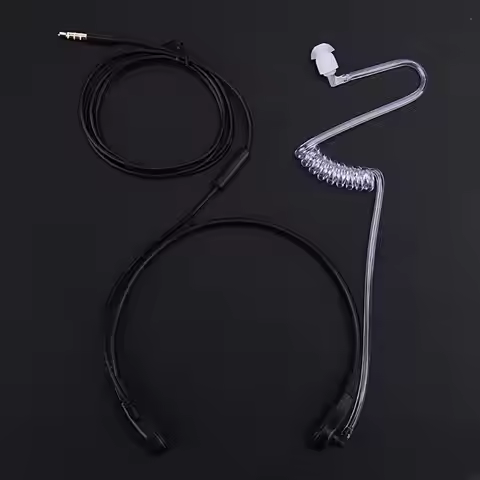 51BE 3.5mm Throat MIC Headset Covert Acoustic Tube FBI Earphone for phone Android