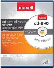 Maxell CD Laser Lens Cleaner Disc with Microfiber Brushes and Instructions from