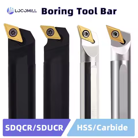 LOCO SDXCR SDUCR SDQCR Lathe Screw Boring Bar S10K S12M Internal Turning HSS C08K DCMT Carbide Alloy