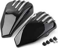 Yurefax Motorcycle Left Right Battery Side Covers, Side Battery Fairing Covers Bright Black, Harley,