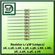 Resistor 1/4W 1K to 2.7K (100pcs)