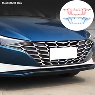 Front Grille Trim Garnish Cover Stickers For Hyundai Elantra CN7  2022 Accessories Gypsophila Car Bo
