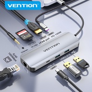 Vention 6 In 1 USB C HUB ประเภท C ถึง USB 3.0 4K HDMI VGA PD Full อุปกรณ์เพิ่มช่องยูเอสบี Thunderbol