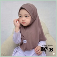 BK38-Baby Hijab 1 Month 3 Years Old Chin Bergo Malaysia 4-8 Years Old Girls' Hijab